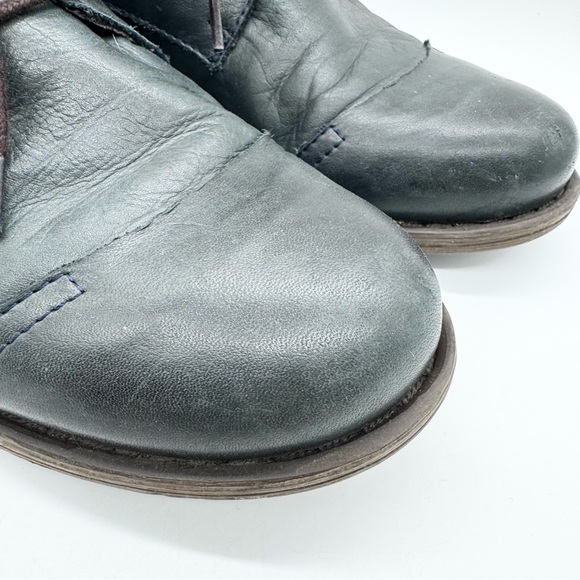 Miz Mooz Womens Lennox Lace-Up Bootie In Ocean Blue Leather Size 8 Minimalist - Picture 4 of 12